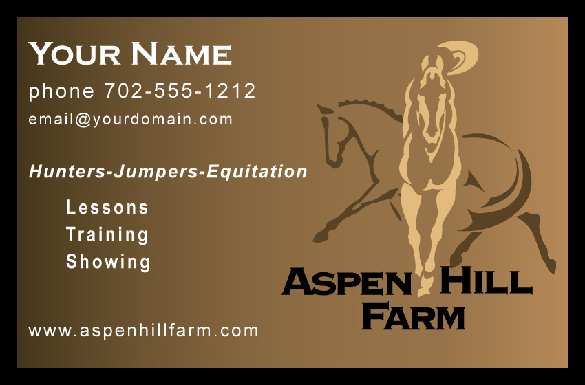 Aspen Hill Farm Business Card