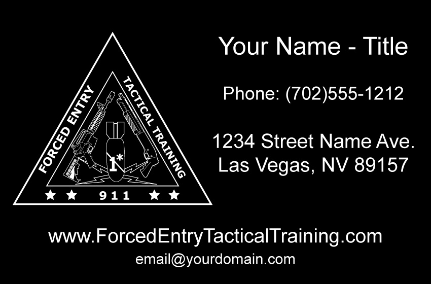 Forced Entry Tactical Training Business Card
