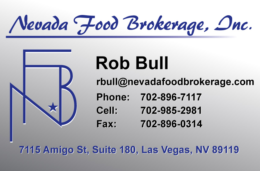 Nevada Food Brokerage Business Card