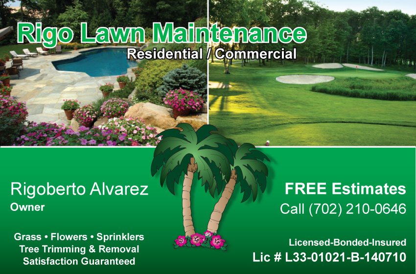 Rigo Lawn Maintenance Business Card